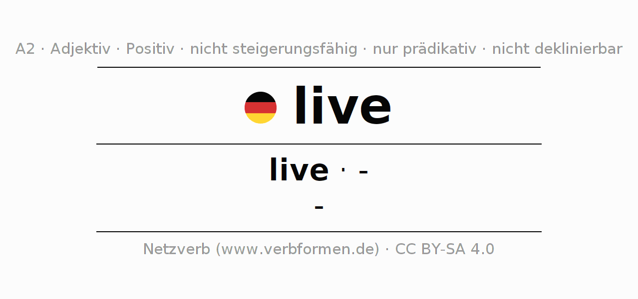 Deklination und Steigerung des Adjektivs live