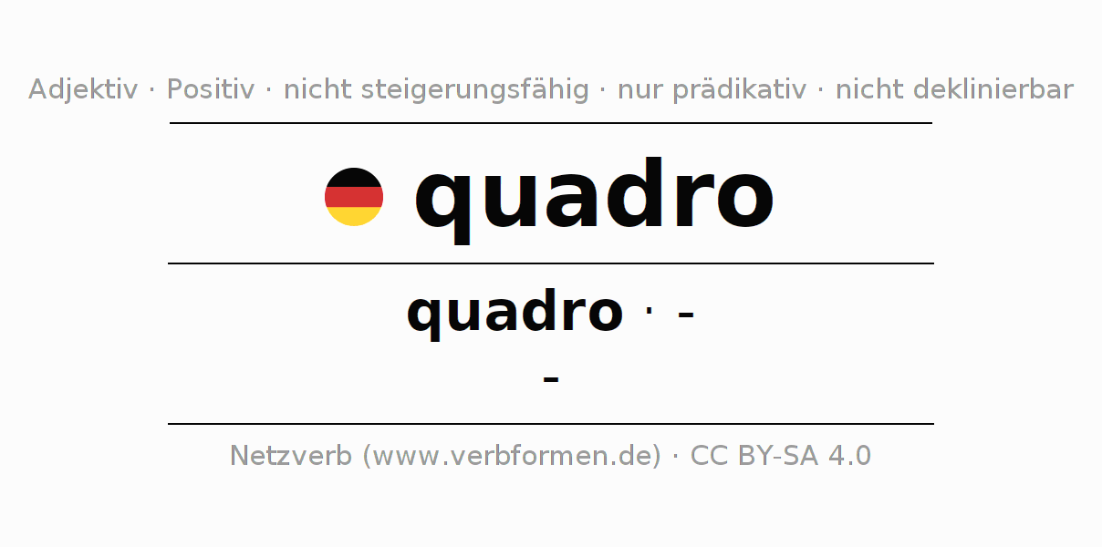 Deklination und Steigerung des Adjektivs quadro