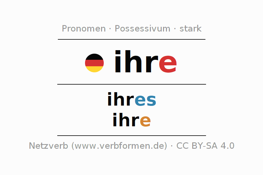 Deklination des Pronomens ihre mit Plural und Genus