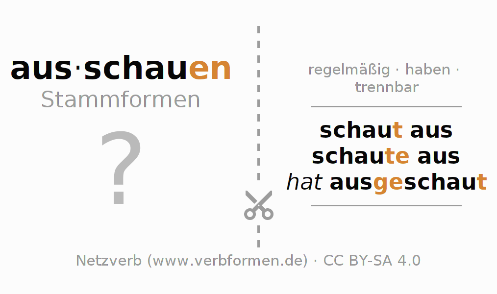 Lernkarten für die Konjugation des Verbs ausschauen