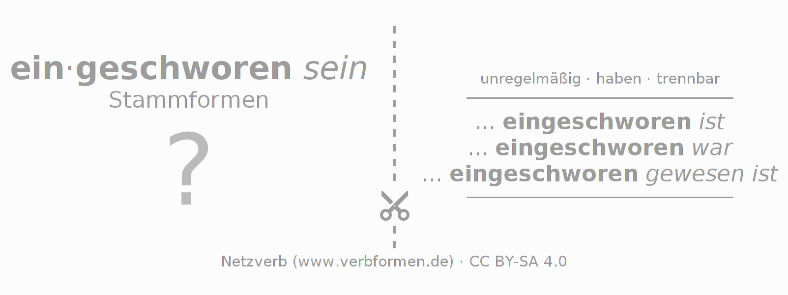 Lernkarten für die Konjugation des Verbs einschwören