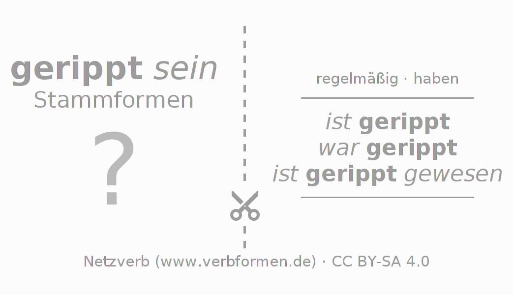 Lernkarten für die Konjugation des Verbs rippen