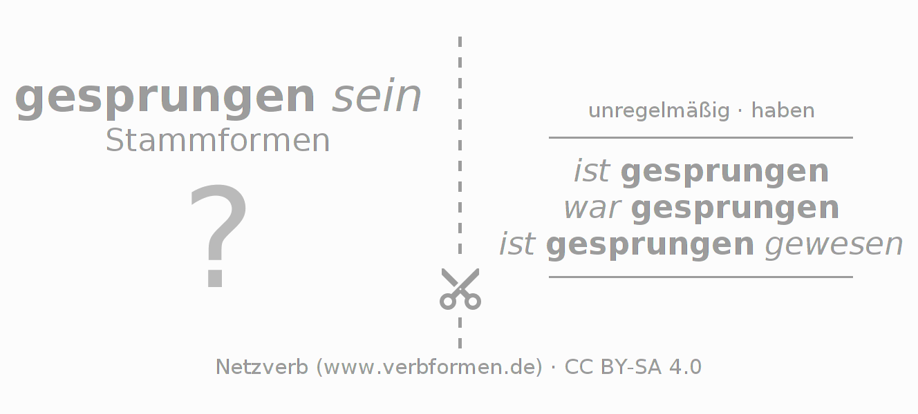 Lernkarten für die Konjugation des Verbs springen (hat)