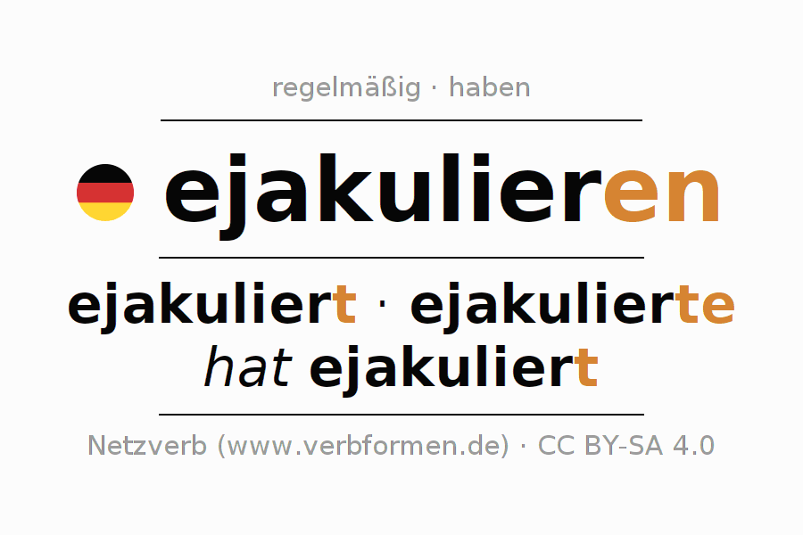 Imperativ "ejakulieren" Alle Formen des Verbs, Regeln, Beispiele Netzverb Wörterbuch
