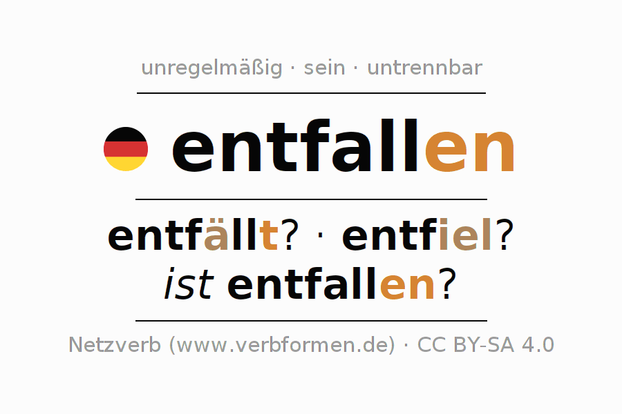 Konjugation des Verbs entfallen