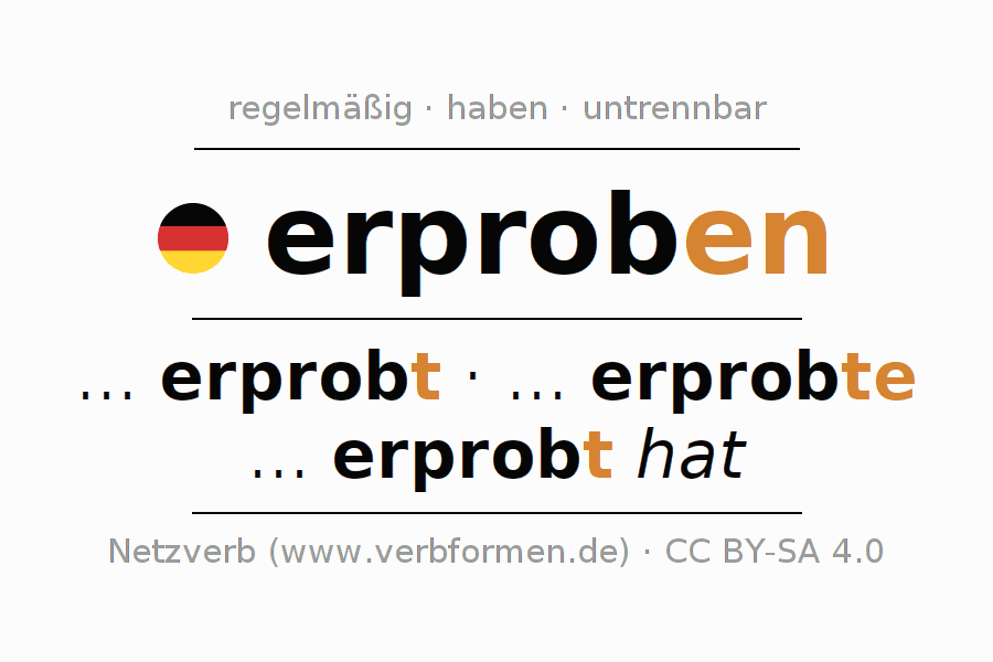 Konjugation des Verbs erproben