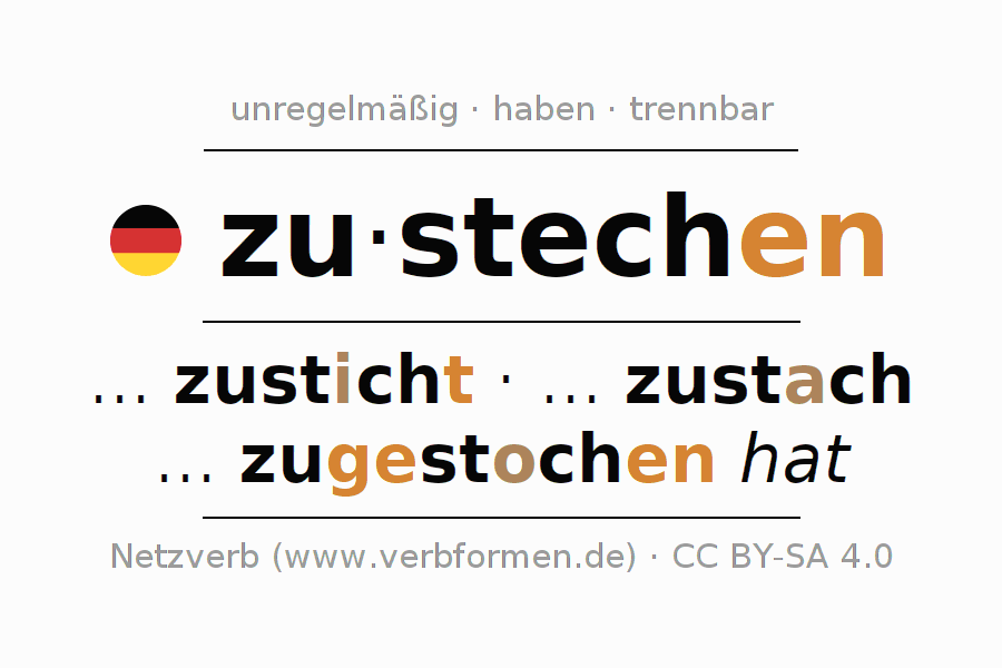 Konjugation des Verbs zustechen