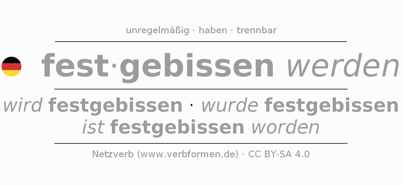 Konjugation des Verbs festbeißen