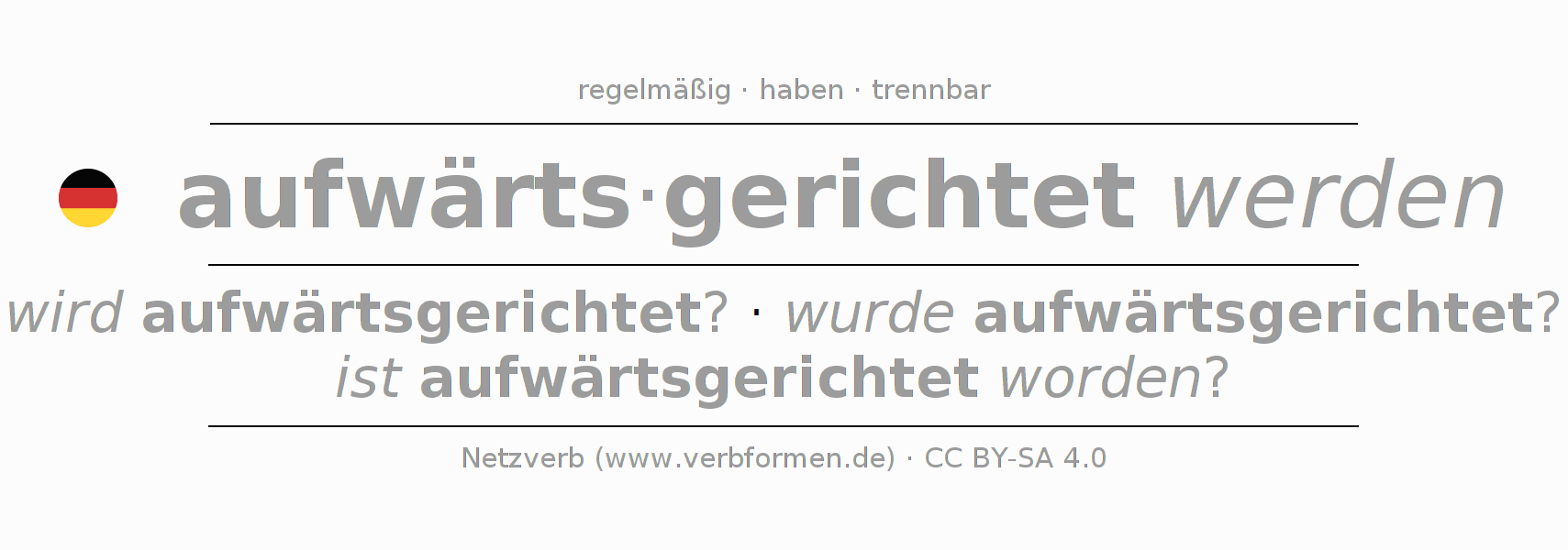 Konjugation des Verbs aufwärtsrichten