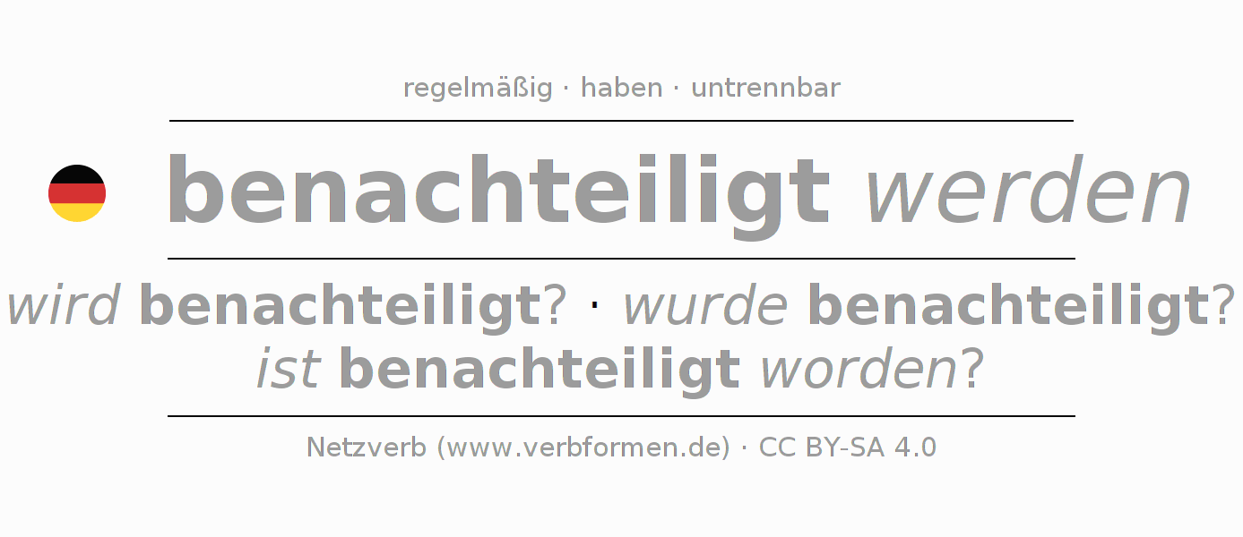 Konjugation des Verbs benachteiligen