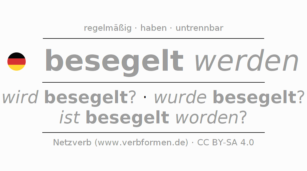 Konjugation des Verbs besegeln