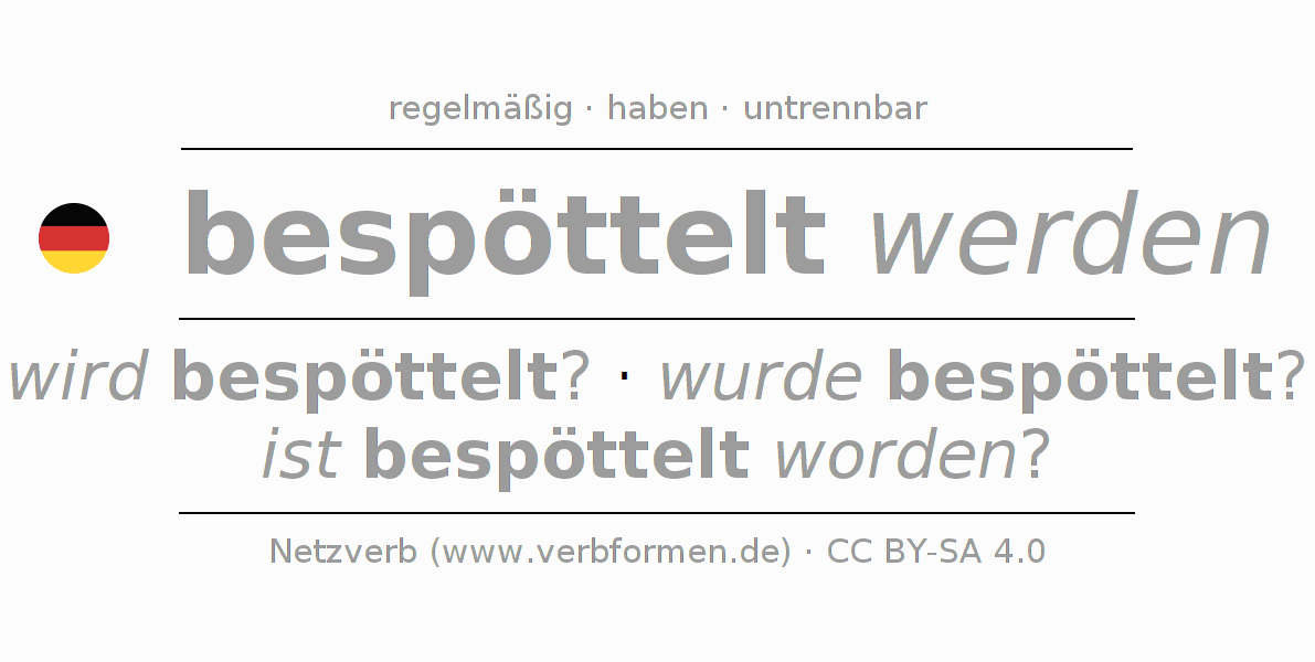 Konjugation des Verbs bespötteln