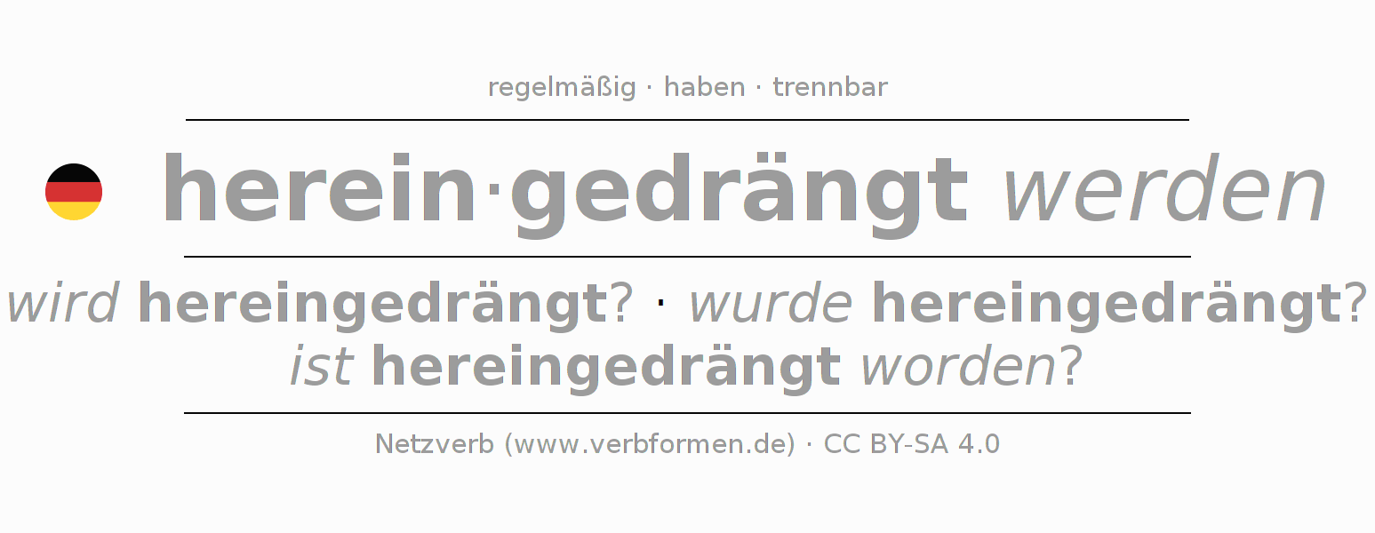 Konjugation des Verbs hereindrängen