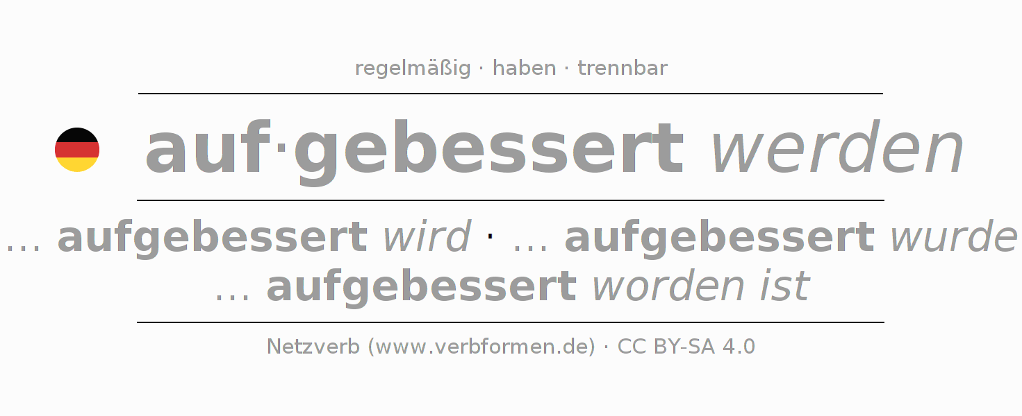 Konjugation des Verbs aufbessern