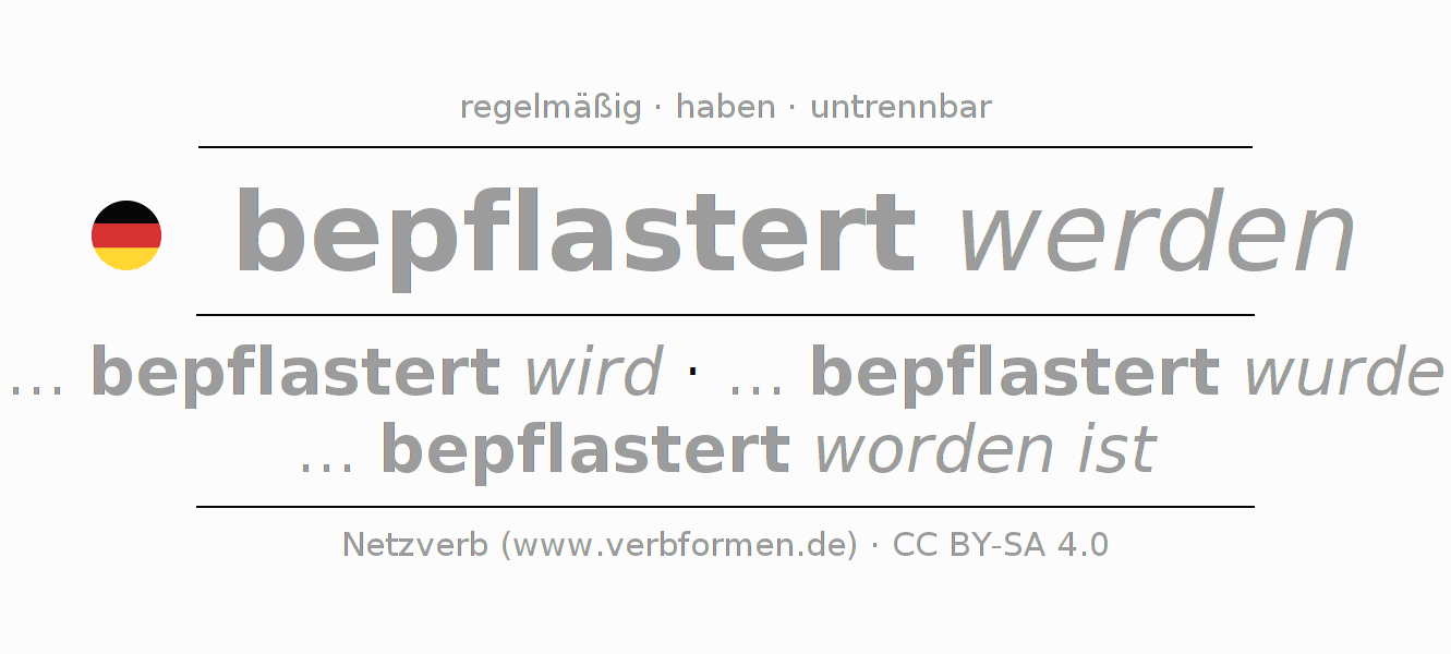 Konjugation des Verbs bepflastern