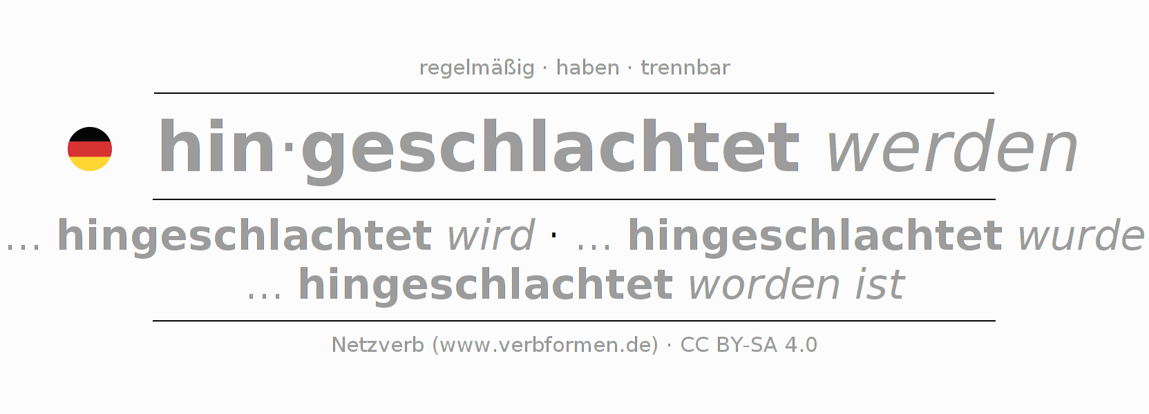 Konjugation des Verbs hinschlachten