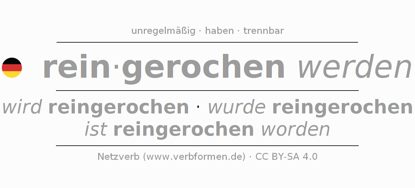 Konjugation des Verbs reinriechen