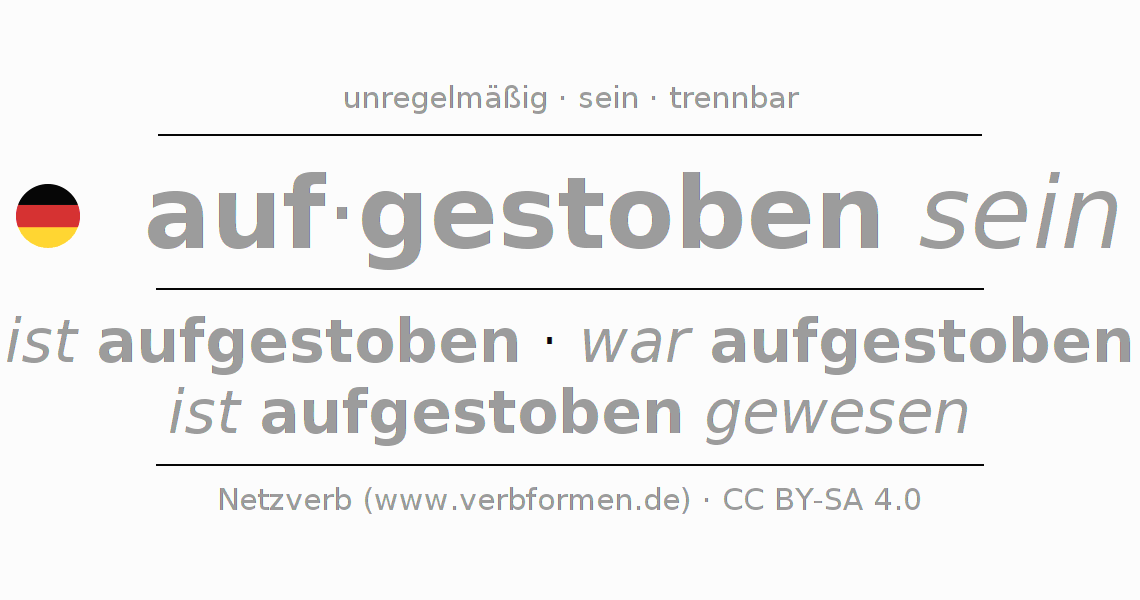 Konjugation des Verbs aufstieben