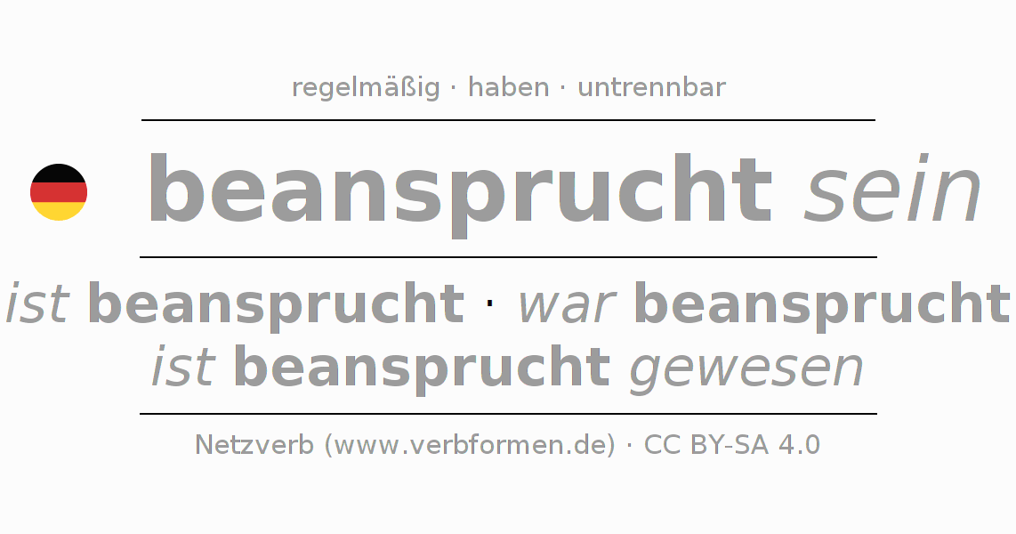 Konjugation des Verbs beanspruchen