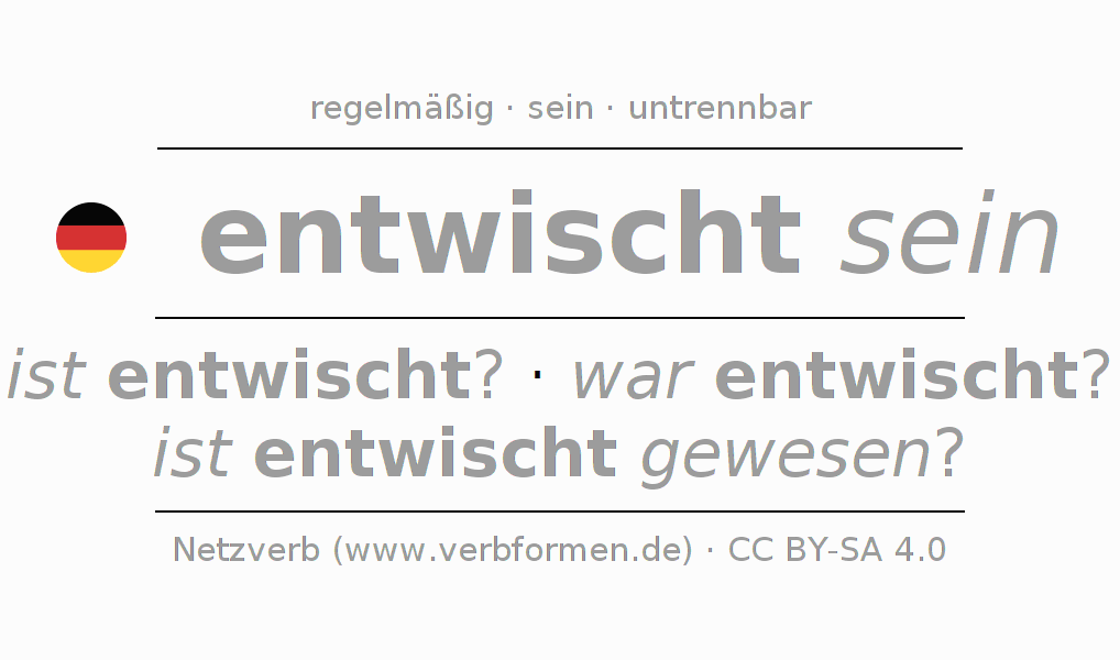 Konjugation des Verbs entwischen