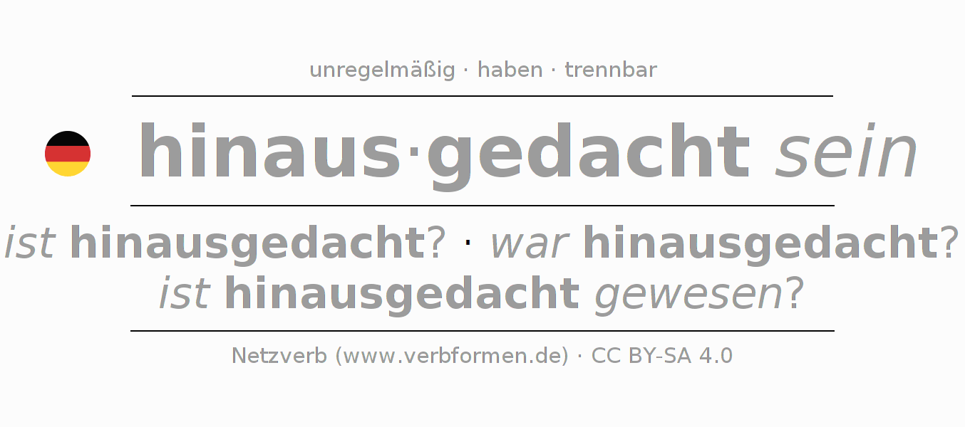 Konjugation des Verbs hinausdenken