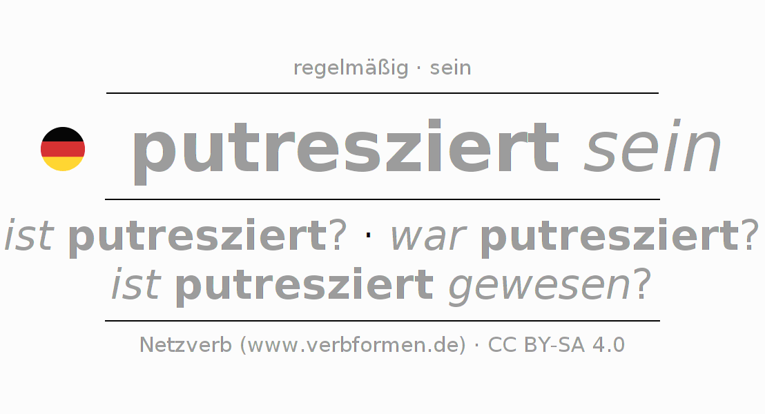 Konjugation des Verbs putreszieren