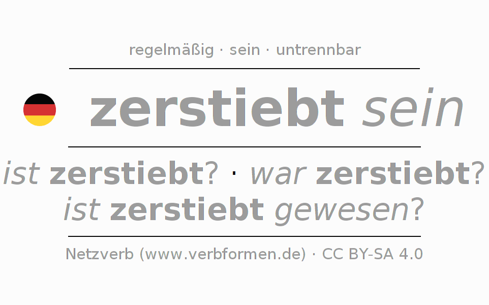 Konjugation des Verbs zerstieben (regelm)