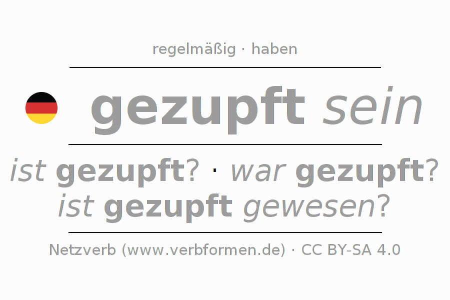 Konjugation des Verbs zupfen