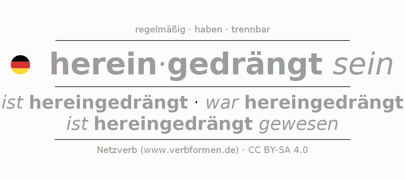 Konjugation des Verbs hereindrängen