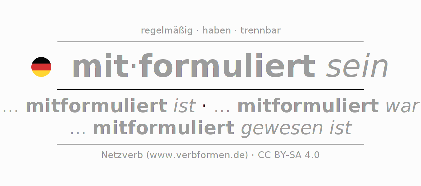 Konjugation des Verbs mitformulieren